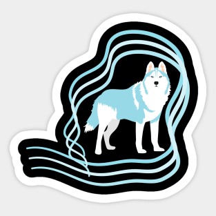 Wavy Siberian Husky Sticker